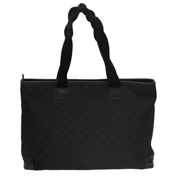 GUCCI GG Canvas Tote Bag Outlet Black Silver - Picture 3 of 16